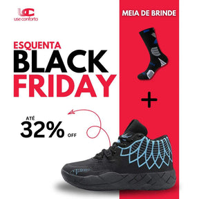 Antecipa Black - Tênis de Vôlei e Basquete USE0472 + Meia de Brinde